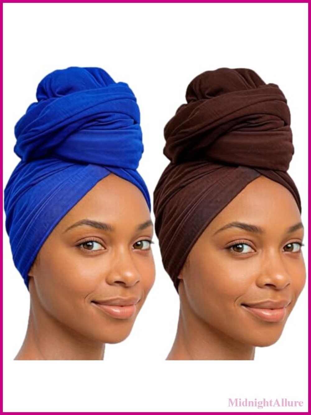 2 Pack Long Head Wraps Soft Large Turban Scarves Polyester Women
